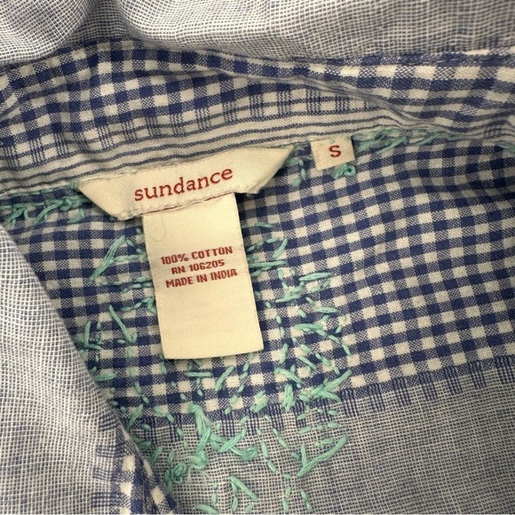 Sundance Cotton Embroidered Button Down Shirt Blouse Size Small - Picture 2 of 3